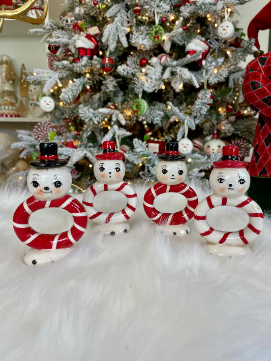 Snowman Napkin Rings Set of Four (Seconds)