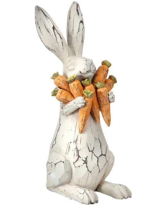 Rustic Carved Bunny w/Carrots