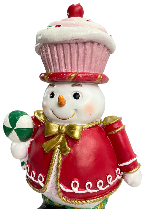 Traditional Snowman Nutcracker w/Cupcake