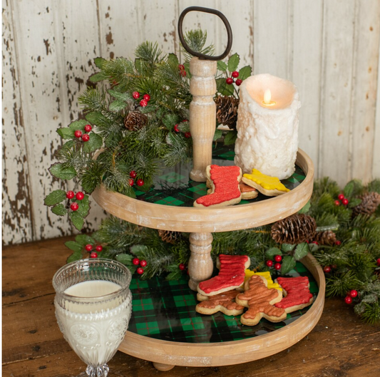 Green Stewart Two Tiered Tray