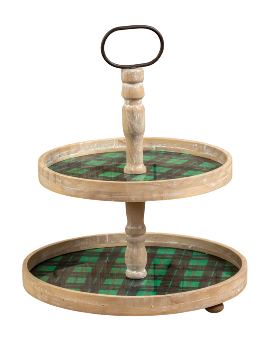 Green Stewart Two Tiered Tray